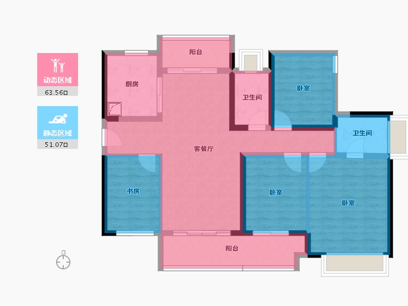 广东省-佛山市-保利华侨城云禧-101.52-户型库-动静分区