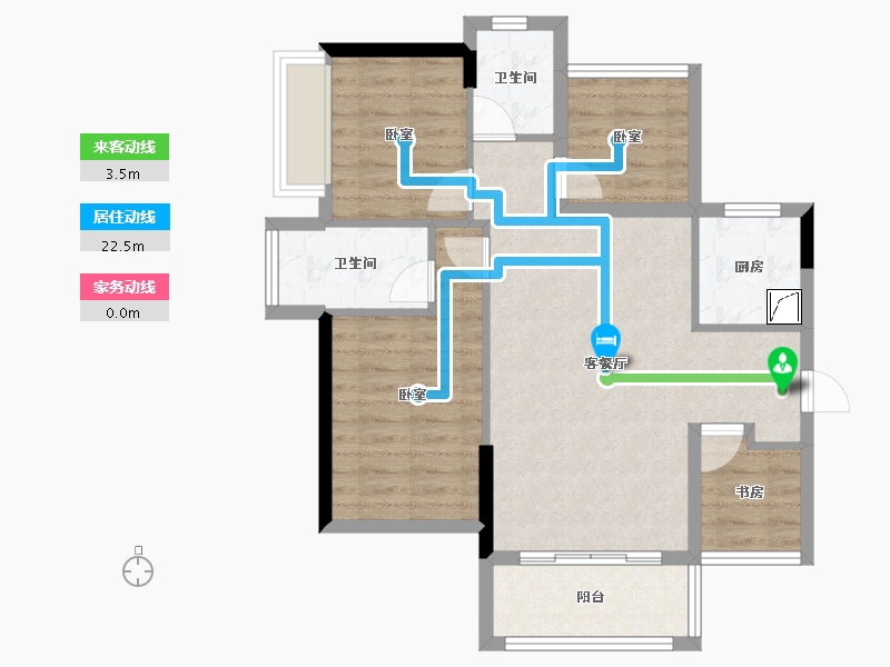 广东省-江门市-奥园外滩-75.52-户型库-动静线