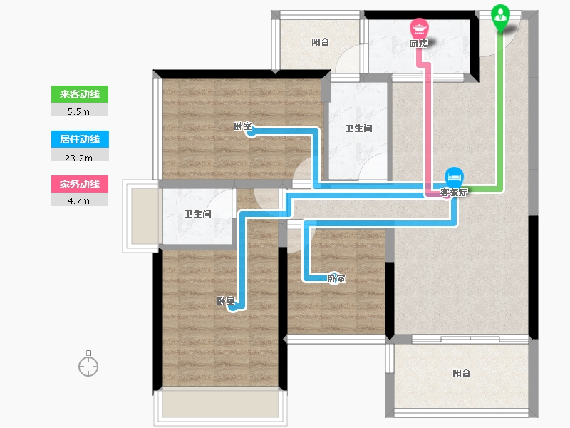 广东省-湛江市-龙溪豪庭-86.69-户型库-动静线