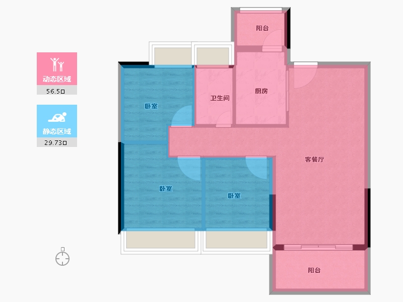 广东省-珠海市-世荣翠湖苑二期-78.00-户型库-动静分区