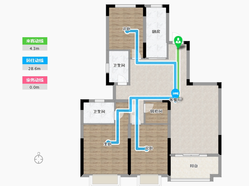 福建省-福州市-平潭恒大御景湾-117.01-户型库-动静线