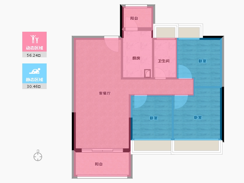 广东省-珠海市-世荣翠湖苑二期-78.00-户型库-动静分区