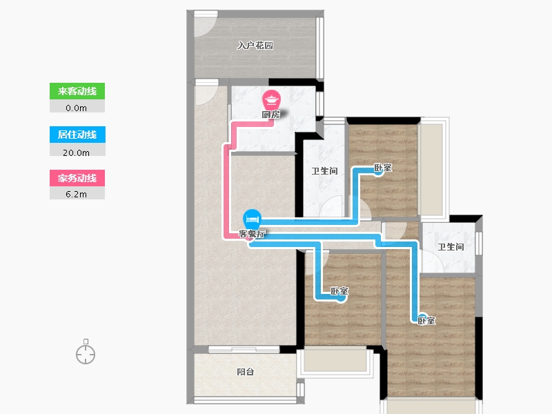 广东省-佛山市-普君新城华府二期-85.31-户型库-动静线