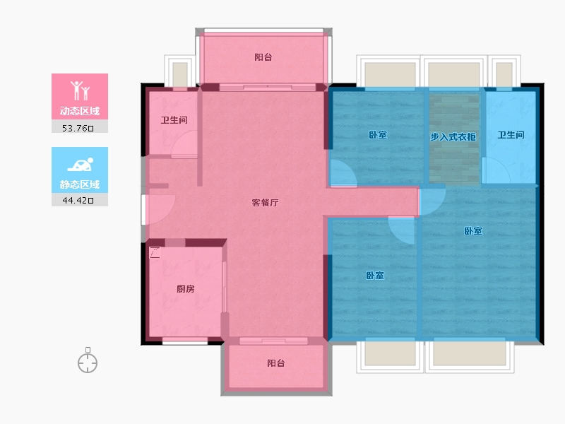 广东省-江门市-时代倾城（江门）-88.28-户型库-动静分区