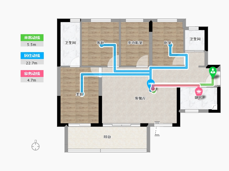 广东省-肇庆市-碧桂园四季阳光-92.95-户型库-动静线