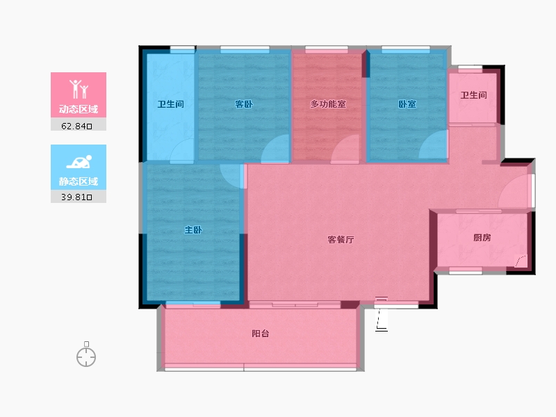 广东省-肇庆市-碧桂园四季阳光-92.95-户型库-动静分区