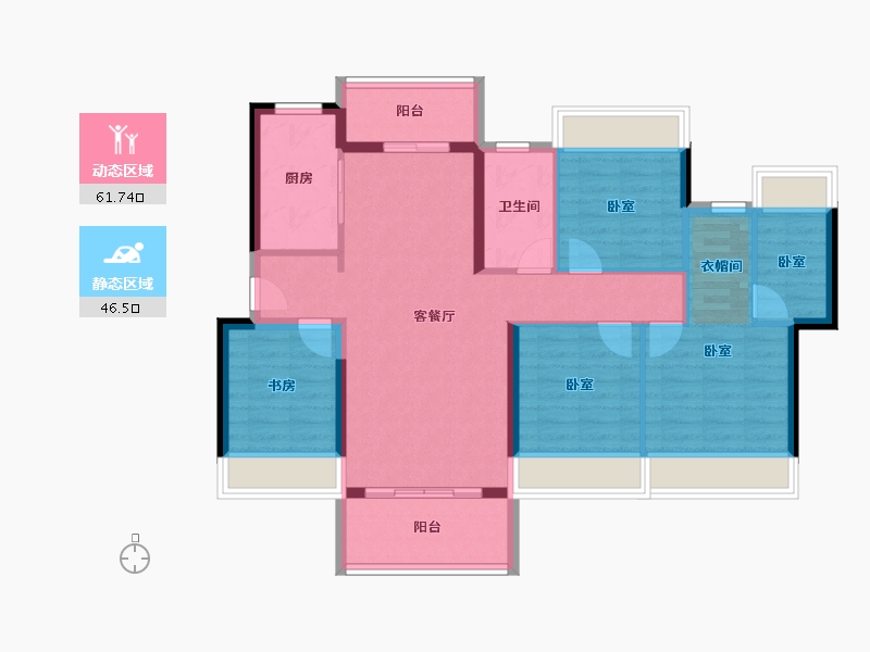 广东省-珠海市-世荣翠湖苑二期-96.92-户型库-动静分区