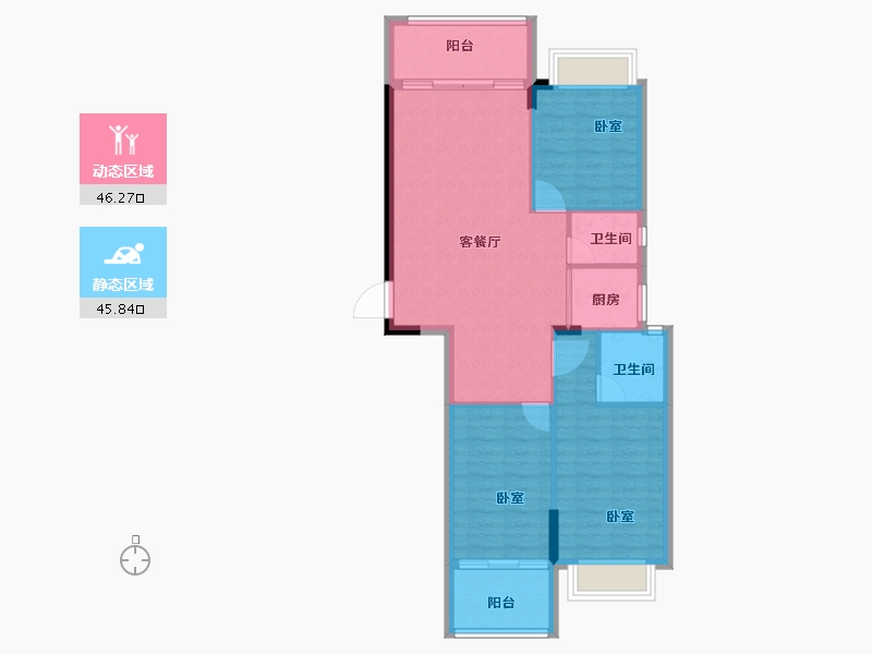 广东省-汕头市-国瑞四季园-83.89-户型库-动静分区