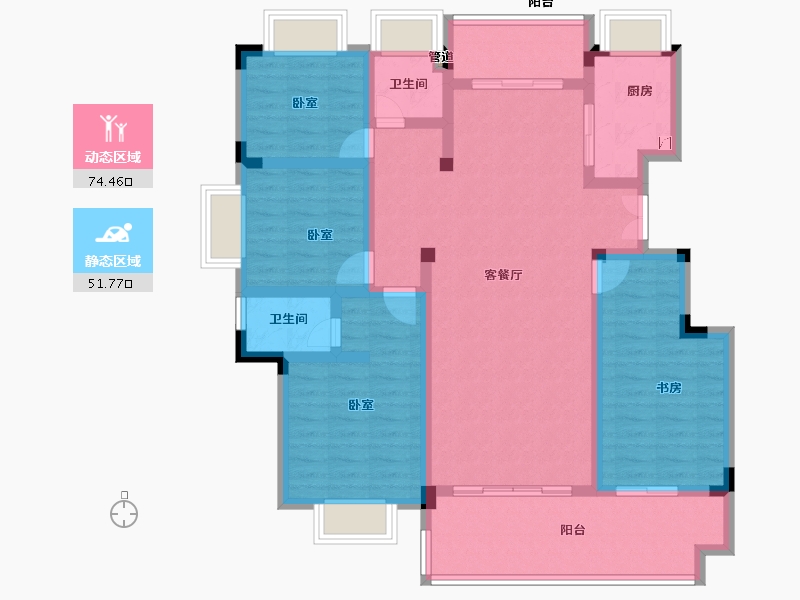 安徽省-黄山市-滨江画苑-112.01-户型库-动静分区