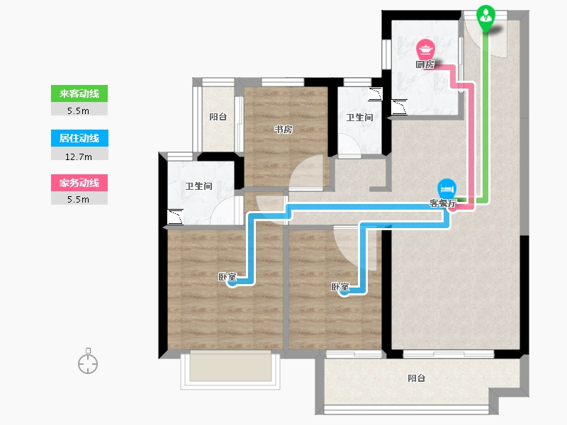 广东省-广州市-融创湖滨首府-74.14-户型库-动静线