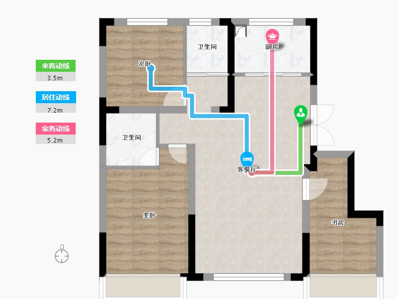 吉林省-长春市-学府桃源里-71.18-户型库-动静线