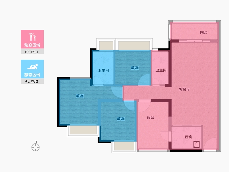 广东省-佛山市-文华郦苑-95.57-户型库-动静分区