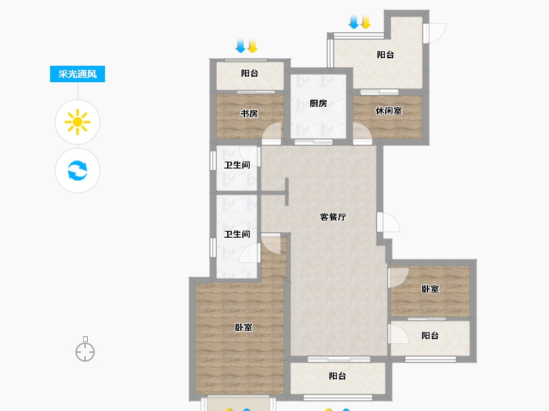 浙江省-宁波市-广源里-103.16-户型库-采光通风