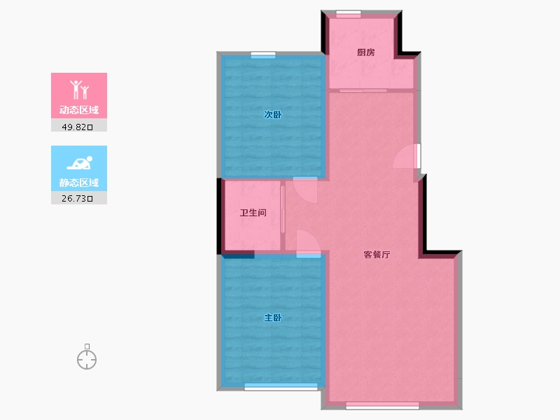 吉林省-长春市-新龙紫云府-69.06-户型库-动静分区