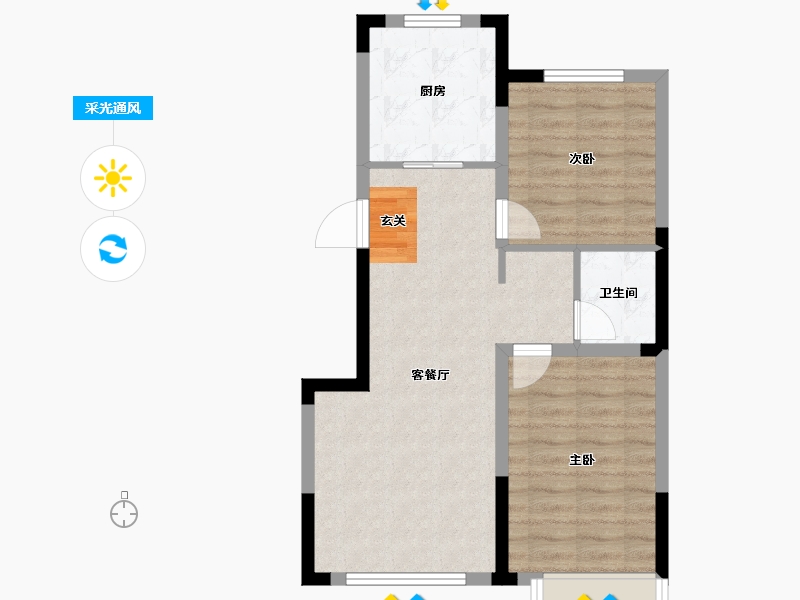 吉林省-长春市-青旅宽城一号-60.91-户型库-采光通风