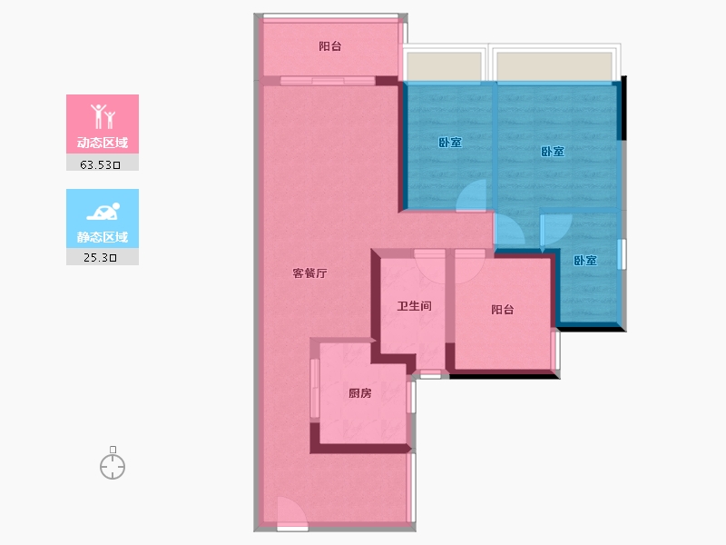 广东省-佛山市-普君新城华府二期-78.09-户型库-动静分区