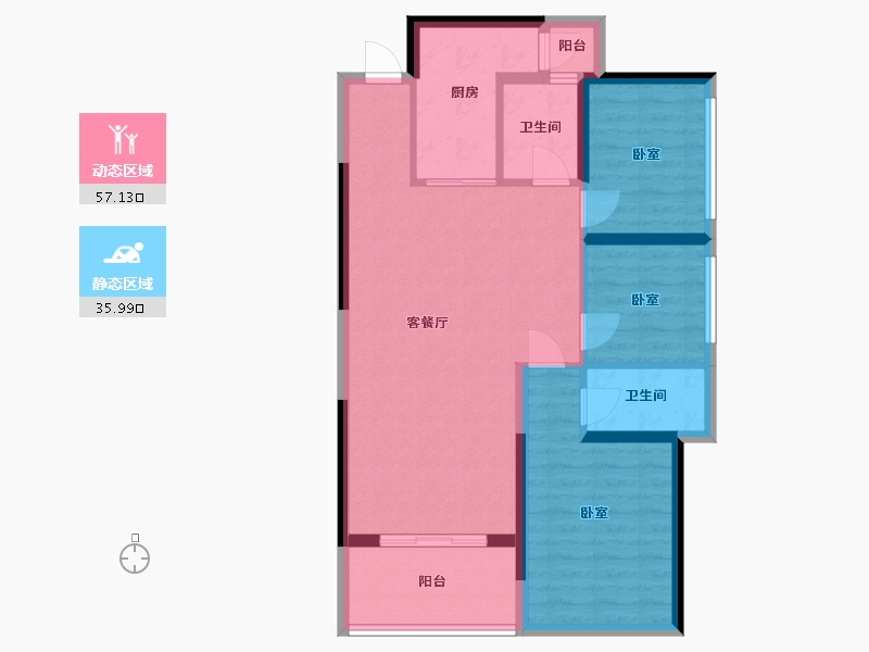 广东省-惠州市-豪利天汇-83.35-户型库-动静分区