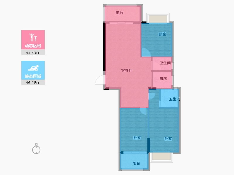 广东省-汕头市-国瑞四季园-82.29-户型库-动静分区