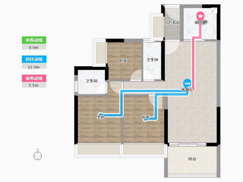 广东省-肇庆市-碧桂园四季阳光-82.84-户型库-动静线