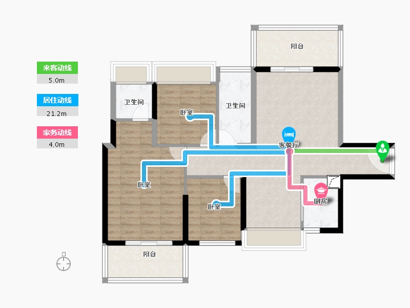 广东省-湛江市-君临蔚蓝海岸-96.30-户型库-动静线