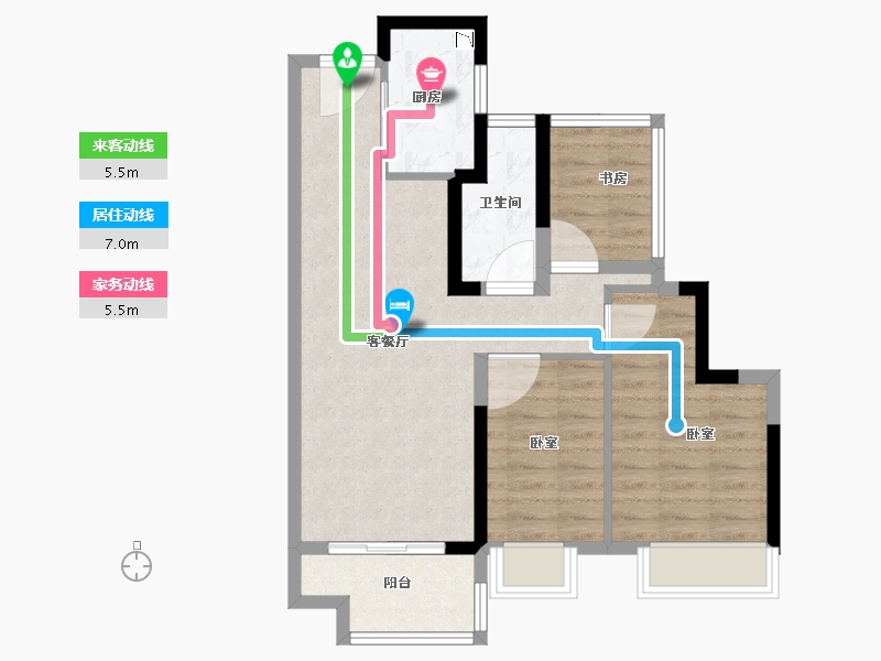 广东省-广州市-融创湖滨首府-66.00-户型库-动静线