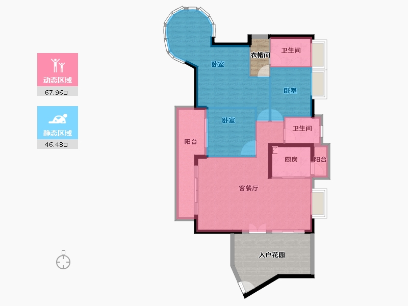 广东省-广州市-粤泰荔湾华府-122.65-户型库-动静分区