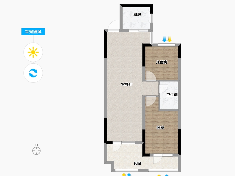 山东省-青岛市-安兴壹號府-75.14-户型库-采光通风