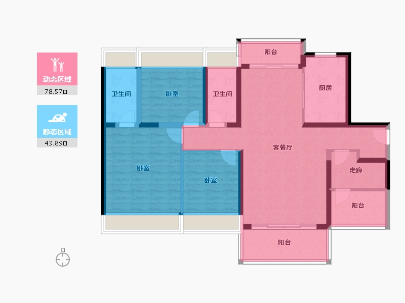 广东省-佛山市-龙光天瀛-109.24-户型库-动静分区