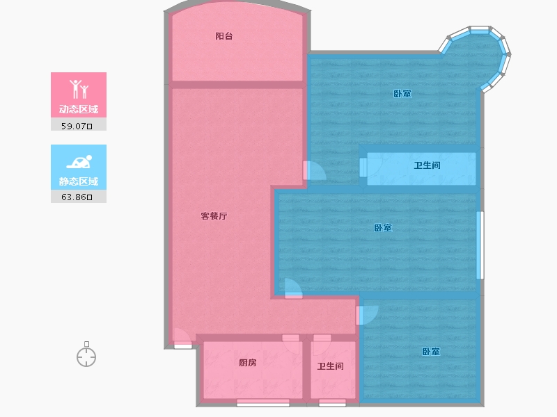 广东省-广州市-粤泰荔湾华府-109.00-户型库-动静分区