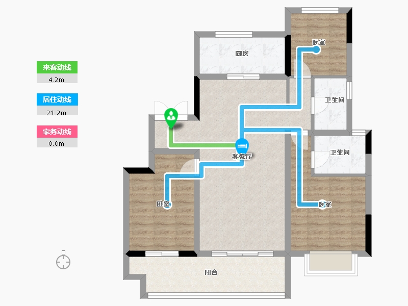 河南省-郑州市-新城·悦隽公馆-88.00-户型库-动静线