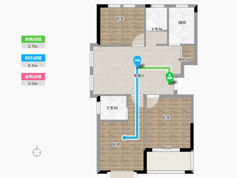 浙江省-宁波市-永泰华苑-88.00-户型库-动静线