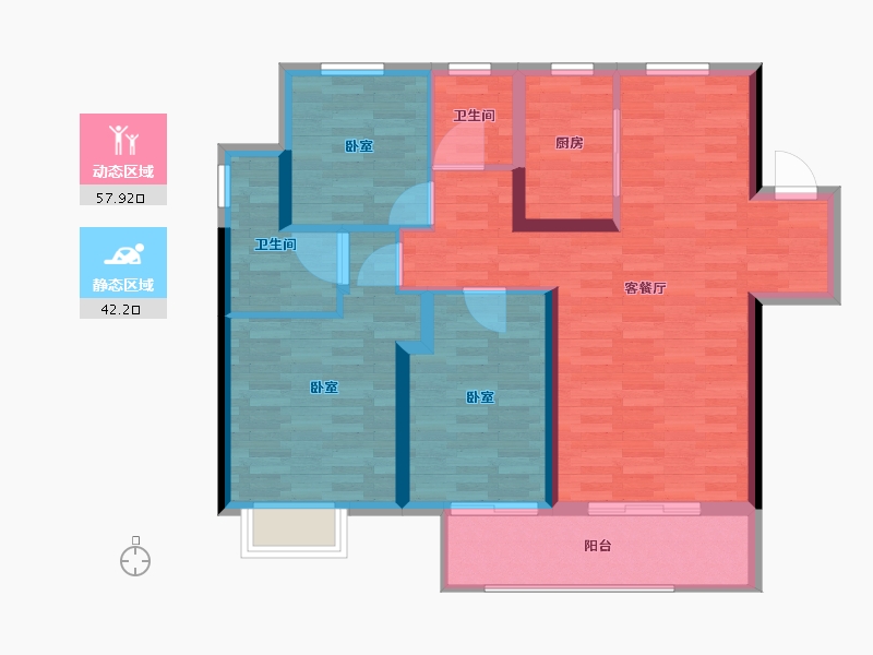 河南省-郑州市-滨河春晓-90.00-户型库-动静分区