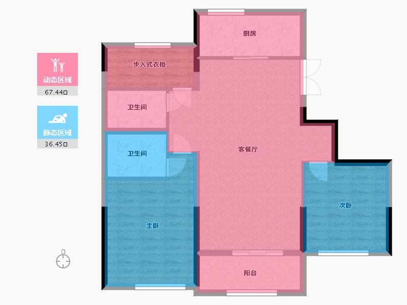 吉林省-长春市-金越逸墅蓝湾-94.01-户型库-动静分区