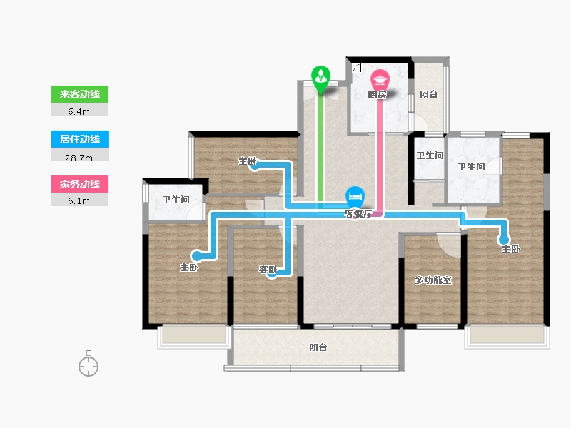 广东省-肇庆市-碧桂园合景美的阅江府-155.52-户型库-动静线