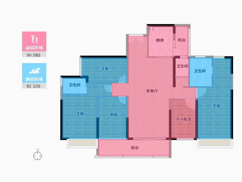 广东省-肇庆市-碧桂园合景美的阅江府-155.52-户型库-动静分区