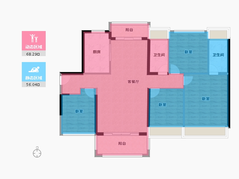 广东省-佛山市-龙光天瀛-112.45-户型库-动静分区