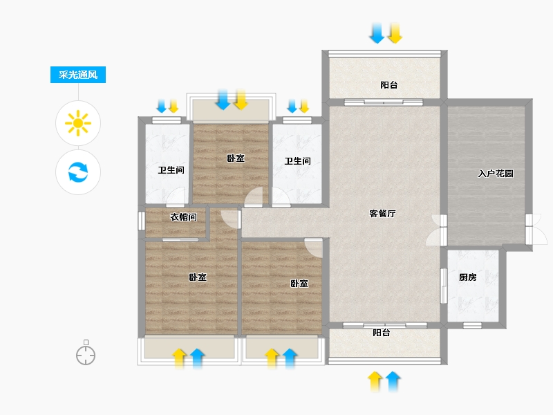 广东省-湛江市-旭阳·热带森林-106.00-户型库-采光通风