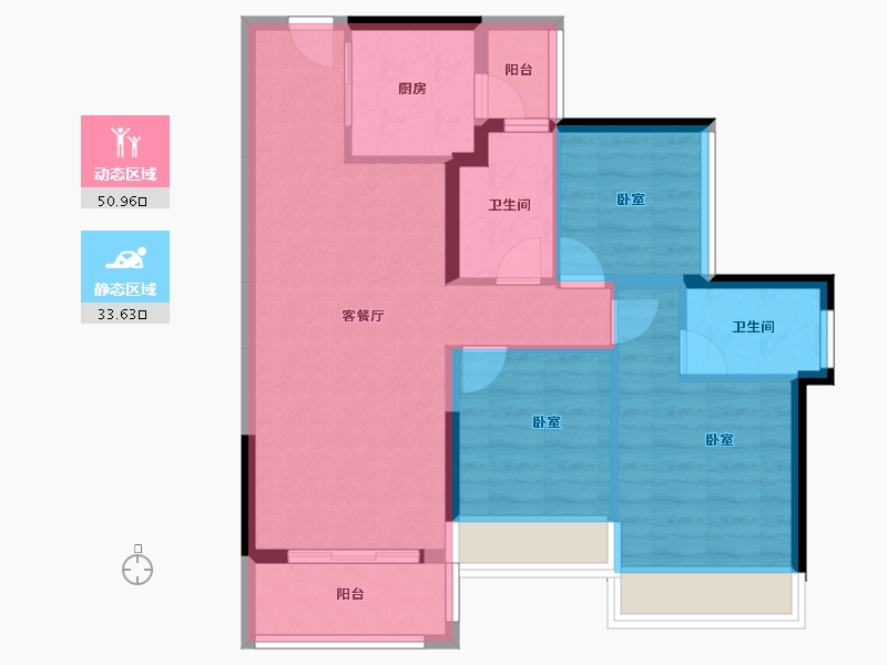 广东省-佛山市-龙光天瀛-75.28-户型库-动静分区