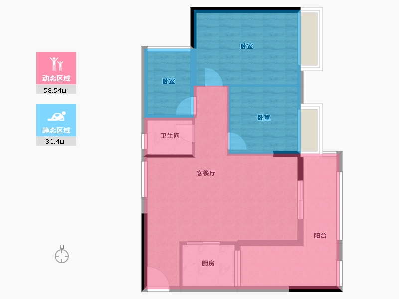 广东省-江门市-奥园外滩-80.82-户型库-动静分区