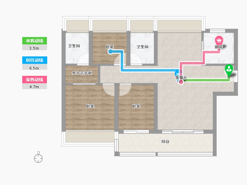 广东省-广州市-中国中铁·诺德梓悦台-73.31-户型库-动静线