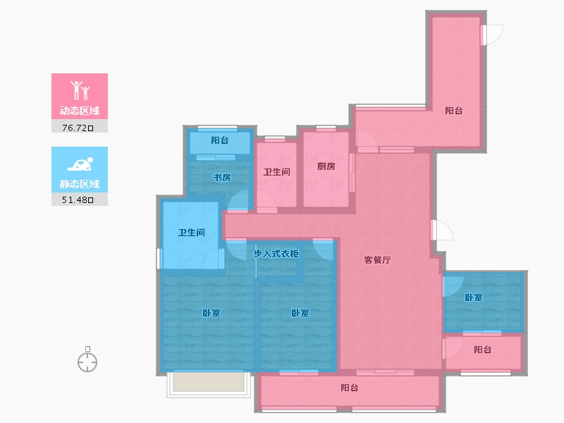 浙江省-宁波市-广源里-112.53-户型库-动静分区