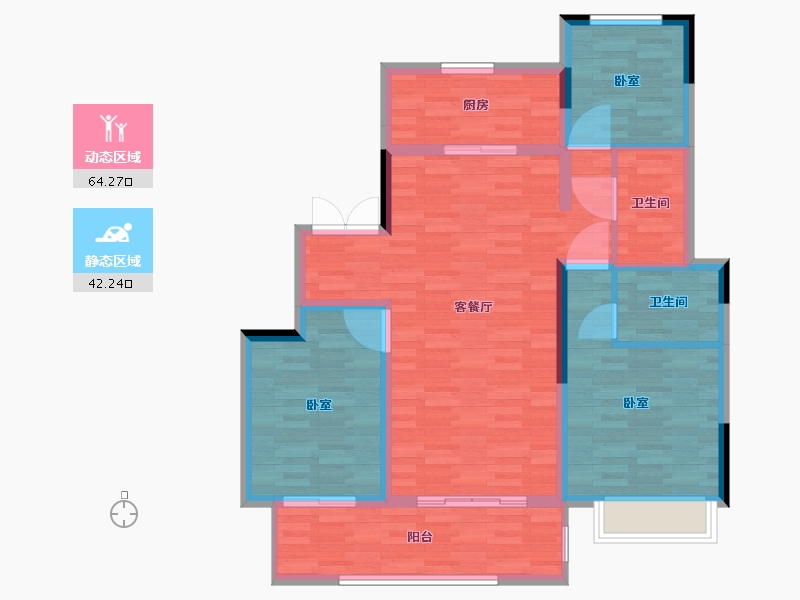 河南省-郑州市-新城·悦隽公馆-96.00-户型库-动静分区