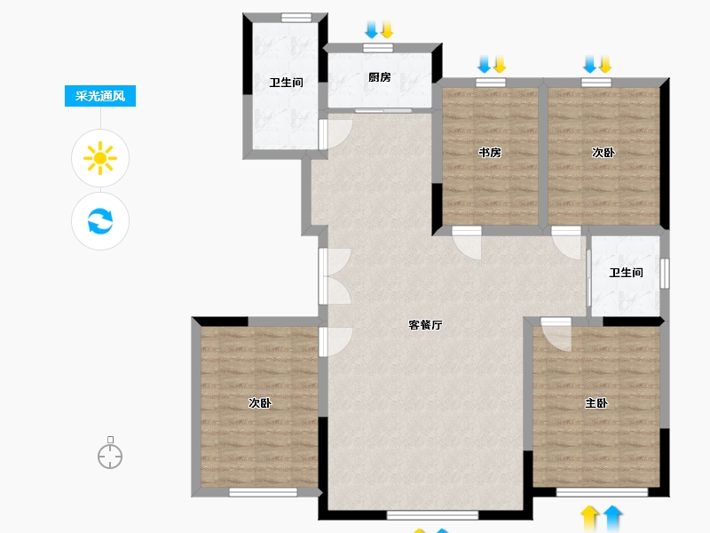 吉林省-长春市-新龙紫云府-114.05-户型库-采光通风