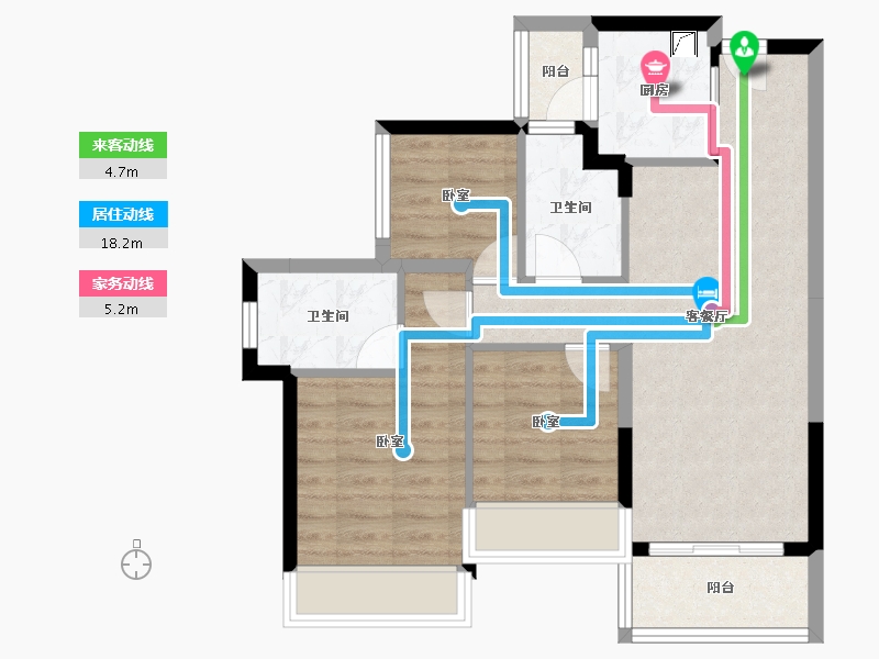 广东省-佛山市-龙光玖悦台-67.77-户型库-动静线