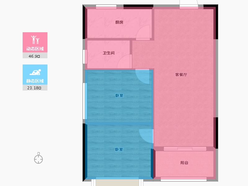 广东省-汕头市-国瑞四季园-63.88-户型库-动静分区