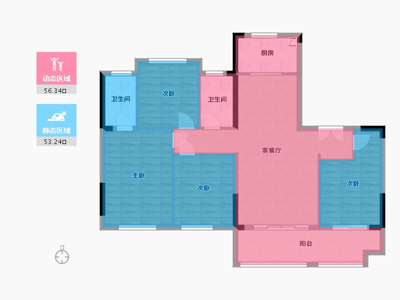 福建省-福州市-世茂云珑-99.01-户型库-动静分区