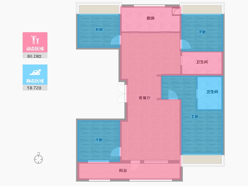 吉林省-长春市-吴中尚玲珑-124.50-户型库-动静分区