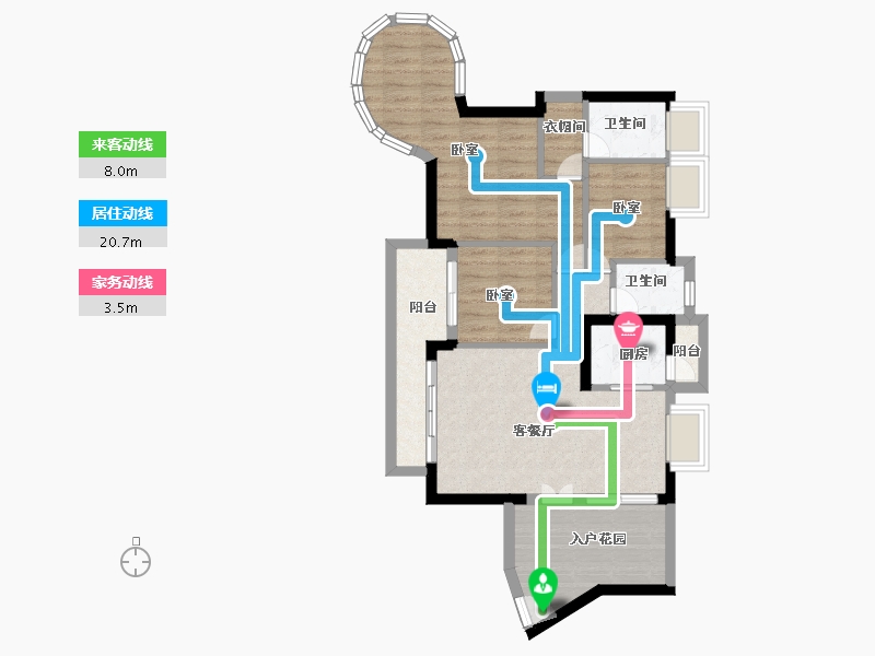 广东省-广州市-粤泰荔湾华府-74.55-户型库-动静线