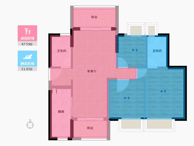 广东省-江门市-时代倾城（江门）-70.37-户型库-动静分区