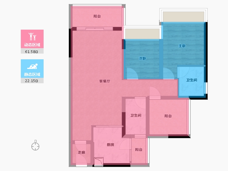 广东省-广州市-颐安灝景湾-73.46-户型库-动静分区